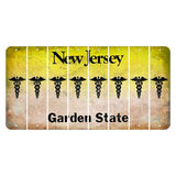 New Jersey Yellow Garden State Cut License Plate Strips (Set of 8) Caduceus
