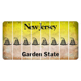 New Jersey Yellow Garden State Cut License Plate Strips (Set of 8) Gadsden