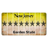 New Jersey Yellow Garden State Cut License Plate Strips (Set of 8) Star Fish