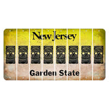 New Jersey Yellow Garden State Cut License Plate Strips (Set of 8) Tiki