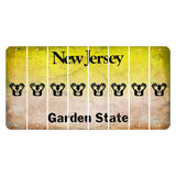 New Jersey Yellow Garden State Cut License Plate Strips (Set of 8) Engine
