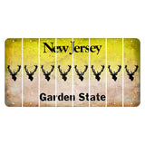 New Jersey Yellow Garden State Cut License Plate Strips (Set of 8) Elk