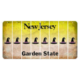 New Jersey Yellow Garden State Cut License Plate Strips (Set of 8) Witches Hat