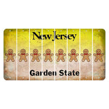 New Jersey Yellow Garden State Cut License Plate Strips (Set of 8) Gingerbread Man
