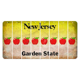 New Jersey Yellow Garden State Cut License Plate Strips (Set of 8) Apple
