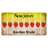 New Jersey Yellow Garden State Cut License Plate Strips (Set of 8) Strawberry