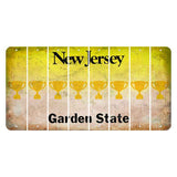 New Jersey Yellow Garden State Cut License Plate Strips (Set of 8) Trophy