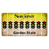New Jersey Yellow Garden State Cut License Plate Strips (Set of 8) Traffic Light