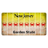 New Jersey Yellow Garden State Cut License Plate Strips (Set of 8) Crab