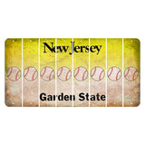 New Jersey Yellow Garden State Cut License Plate Strips (Set of 8) Baseball