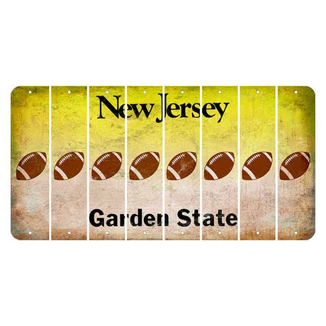 New Jersey Yellow Garden State Cut License Plate Strips (Set of 8) Football