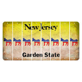 New Jersey Yellow Garden State Cut License Plate Strips (Set of 8) Democrat