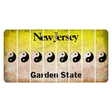 New Jersey Yellow Garden State Cut License Plate Strips (Set of 8) Yin Yang