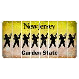 New Jersey Yellow Garden State Cut License Plate Strips (Set of 8) Fireman with Axe
