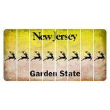New Jersey Yellow Garden State Cut License Plate Strips (Set of 8) Reindeer