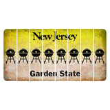 New Jersey Yellow Garden State Cut License Plate Strips (Set of 8) Grill