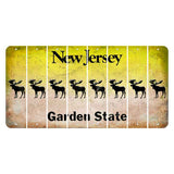 New Jersey Yellow Garden State Cut License Plate Strips (Set of 8) Moose