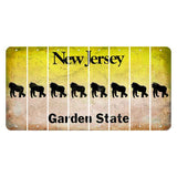 New Jersey Yellow Garden State Cut License Plate Strips (Set of 8) Gorilla