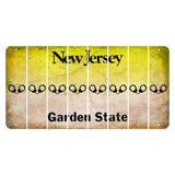 New Jersey Yellow Garden State Cut License Plate Strips (Set of 8) Handcuffs