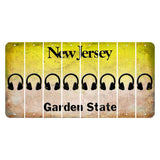 New Jersey Yellow Garden State Cut License Plate Strips (Set of 8) Headphones