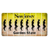New Jersey Yellow Garden State Cut License Plate Strips (Set of 8) Cowboy - Leaning