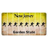 New Jersey Yellow Garden State Cut License Plate Strips (Set of 8) Soldier - Running