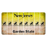 New Jersey Yellow Garden State Cut License Plate Strips (Set of 8) Zodiac Sign - Capricorn