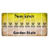 New Jersey Yellow Garden State Cut License Plate Strips (Set of 8) Zodiac Sign - Gemini