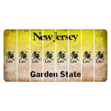 New Jersey Yellow Garden State Cut License Plate Strips (Set of 8) Zodiac Sign - Leo