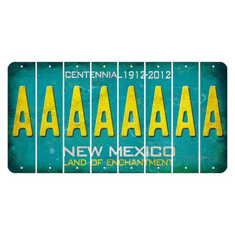 New Mexico Teal Centennial Cut License Plate Strips (Set of 8) A
