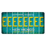 New Mexico Teal Centennial Cut License Plate Strips (Set of 8) E