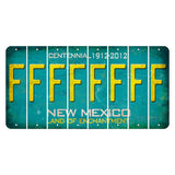 New Mexico Teal Centennial Cut License Plate Strips (Set of 8) F