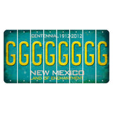 New Mexico Teal Centennial Cut License Plate Strips (Set of 8) G