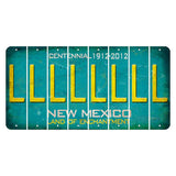 New Mexico Teal Centennial Cut License Plate Strips (Set of 8) L