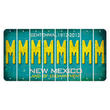 New Mexico Teal Centennial Cut License Plate Strips (Set of 8) M