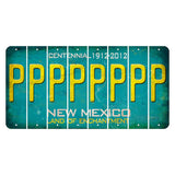 New Mexico Teal Centennial Cut License Plate Strips (Set of 8) P