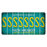 New Mexico Teal Centennial Cut License Plate Strips (Set of 8) S
