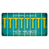 New Mexico Teal Centennial Cut License Plate Strips (Set of 8) T