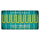 New Mexico Teal Centennial Cut License Plate Strips (Set of 8) U