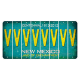 New Mexico Teal Centennial Cut License Plate Strips (Set of 8) V