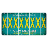 New Mexico Teal Centennial Cut License Plate Strips (Set of 8) X