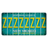 New Mexico Teal Centennial Cut License Plate Strips (Set of 8) Z