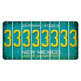 New Mexico Teal Centennial Cut License Plate Strips (Set of 8) 3