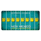 New Mexico Teal Centennial Cut License Plate Strips (Set of 8) Beer Mug