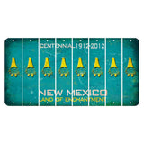 New Mexico Teal Centennial Cut License Plate Strips (Set of 8) Gnome