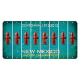 New Mexico Teal Centennial Cut License Plate Strips (Set of 8) Fire Hydrant