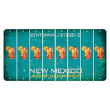 New Mexico Teal Centennial Cut License Plate Strips (Set of 8) Cocktail