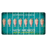 New Mexico Teal Centennial Cut License Plate Strips (Set of 8) Milkshake