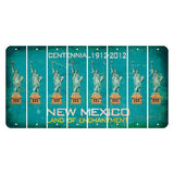 New Mexico Teal Centennial Cut License Plate Strips (Set of 8) Statue of Liberty