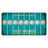 New Mexico Teal Centennial Cut License Plate Strips (Set of 8) Golfball